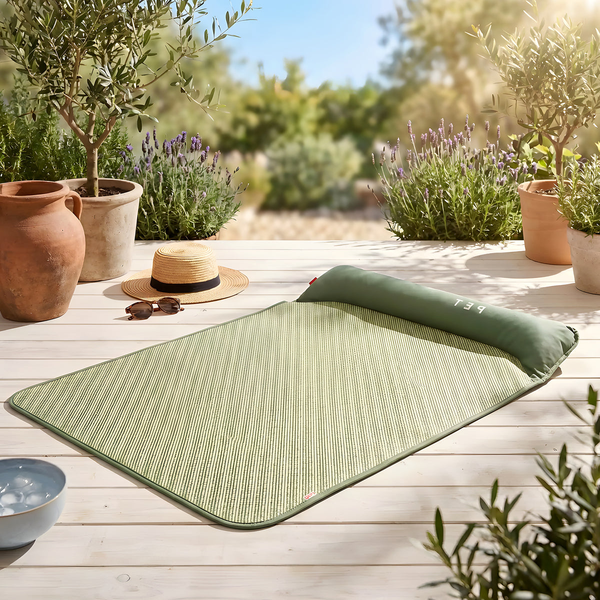 Tapis rafraîchissant 3 couches en rotin, 4 tailles