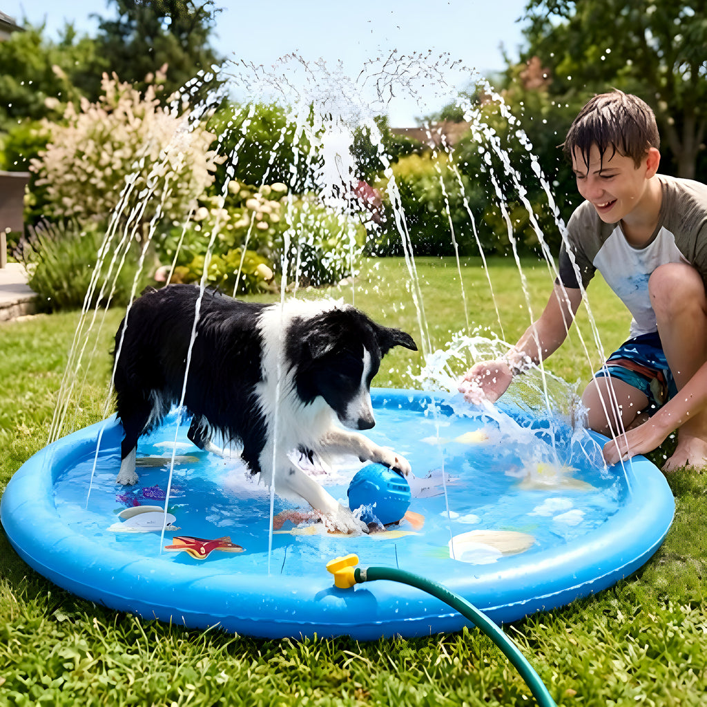 Tapis rafraîchissant à jets d'eau pour chien, 2 tailles