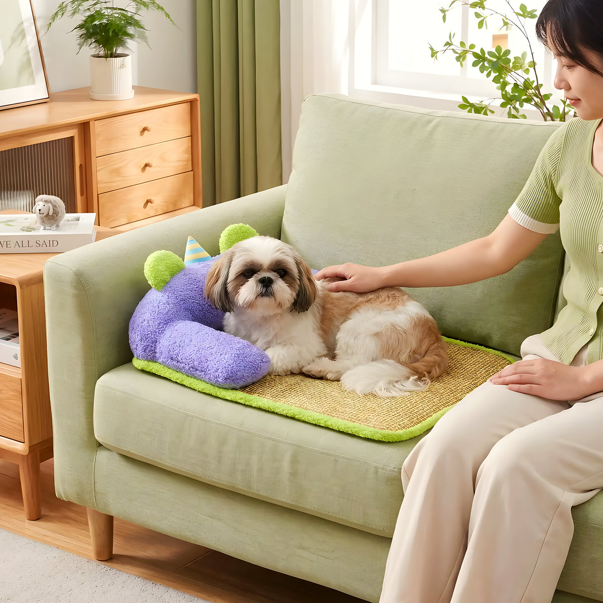 Tapis rafraîchissant en rotin pour petit chien, 3 coloris
