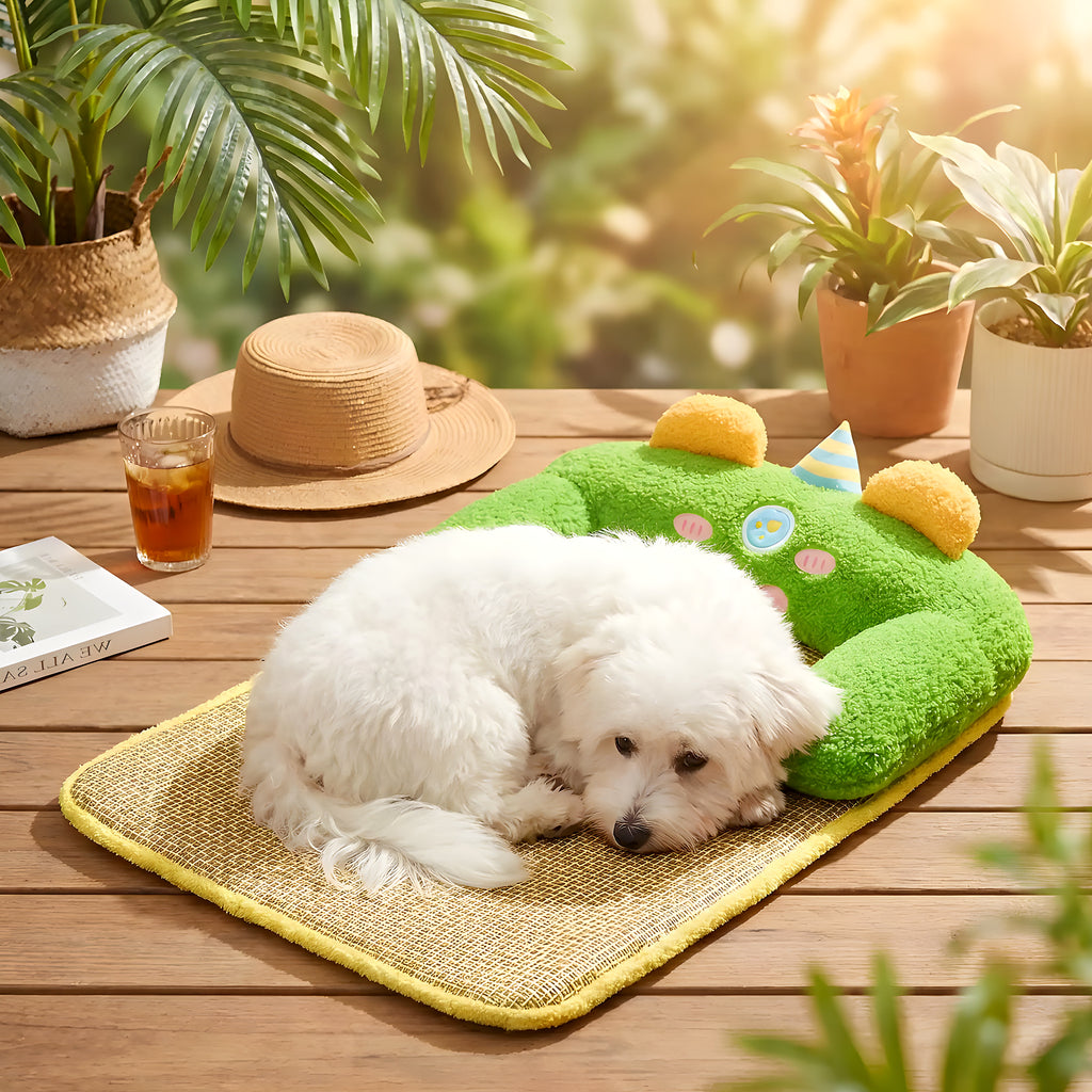 Tapis rafraîchissant en rotin pour petit chien, 3 coloris