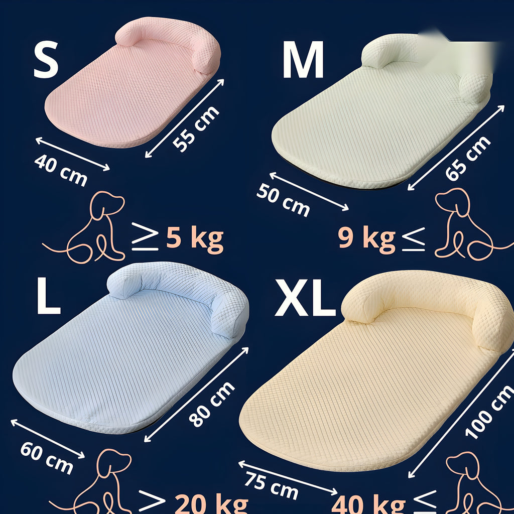 Tapis rafraîchissant orthopédique avec traversin, 4 couleurs