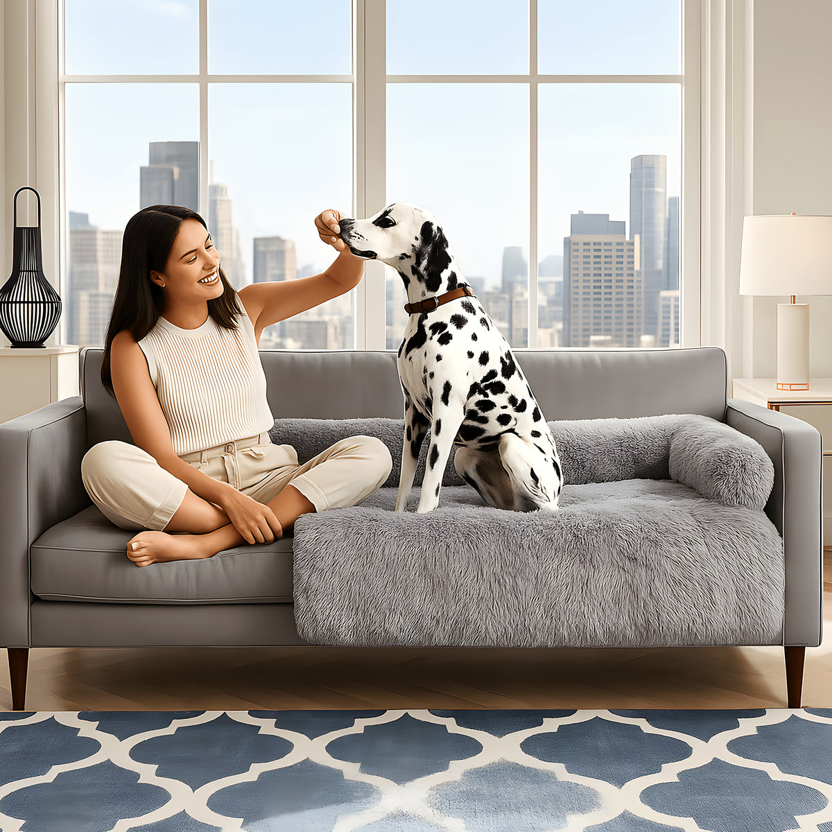 Tapis XXL avec traversin pour grand chien jusqu'à 45 kg
