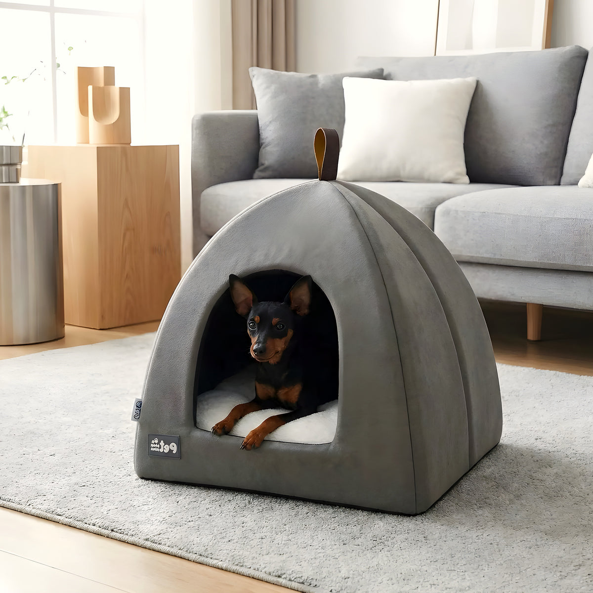 Tente pliable en velours pour mini chien