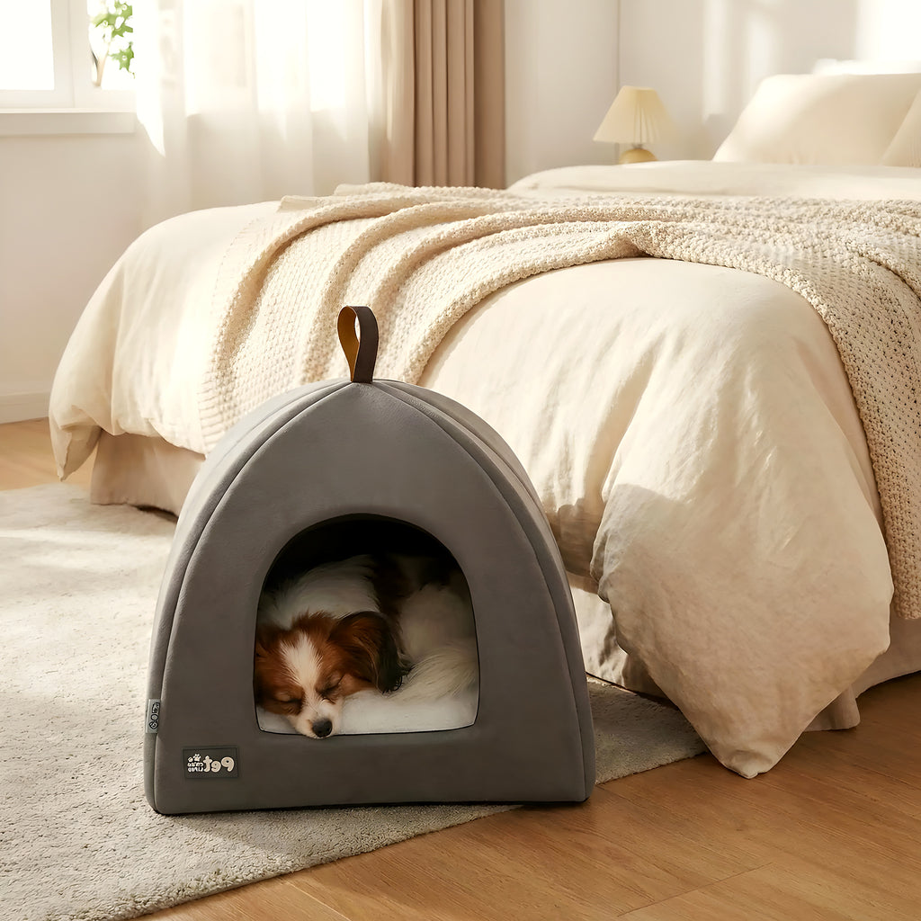 Tente pliable en velours pour mini chien