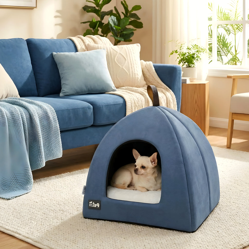 Tente pliable en velours pour mini chien