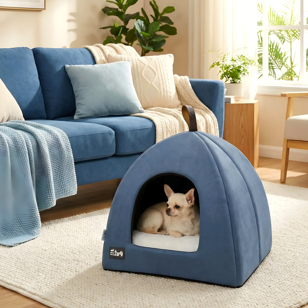 Tente pliable en velours pour mini chien