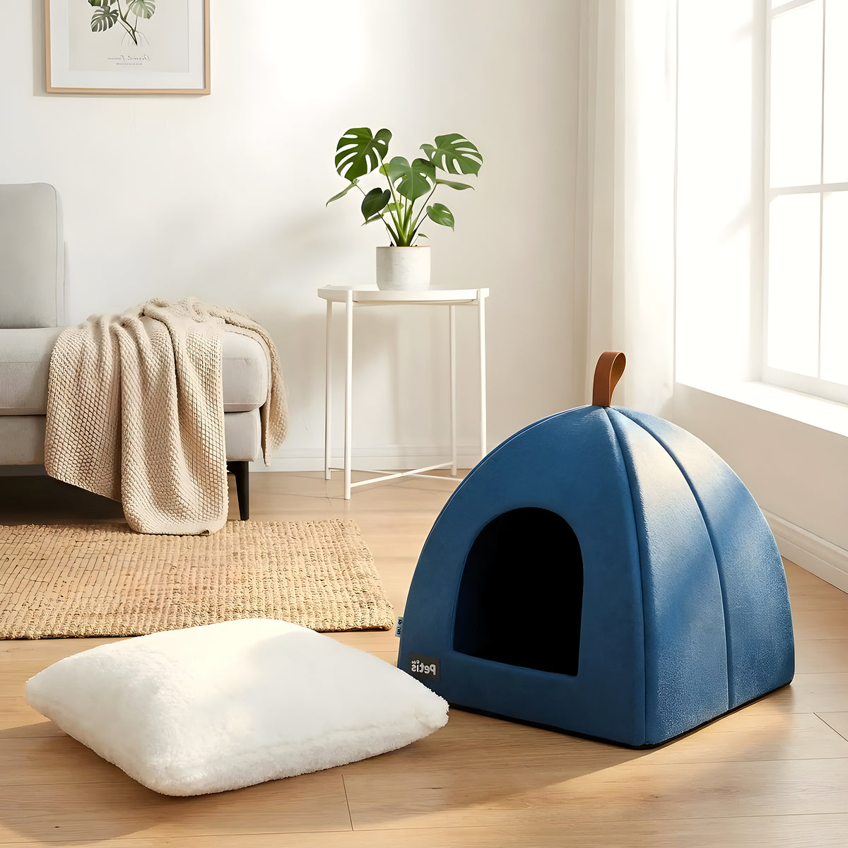 Tente pliable en velours pour mini chien