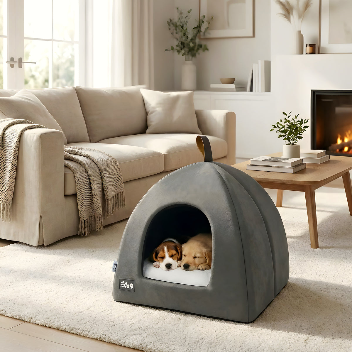 Tente pliable en velours pour mini chien