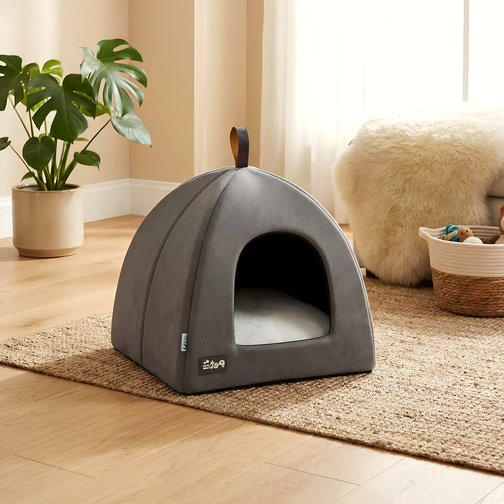 Tente pliable en velours pour mini chien