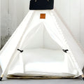 Tente tipi bohème en bois et coton pour petit chien