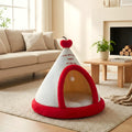 Tipi douillet en velours avec jouet pour chien