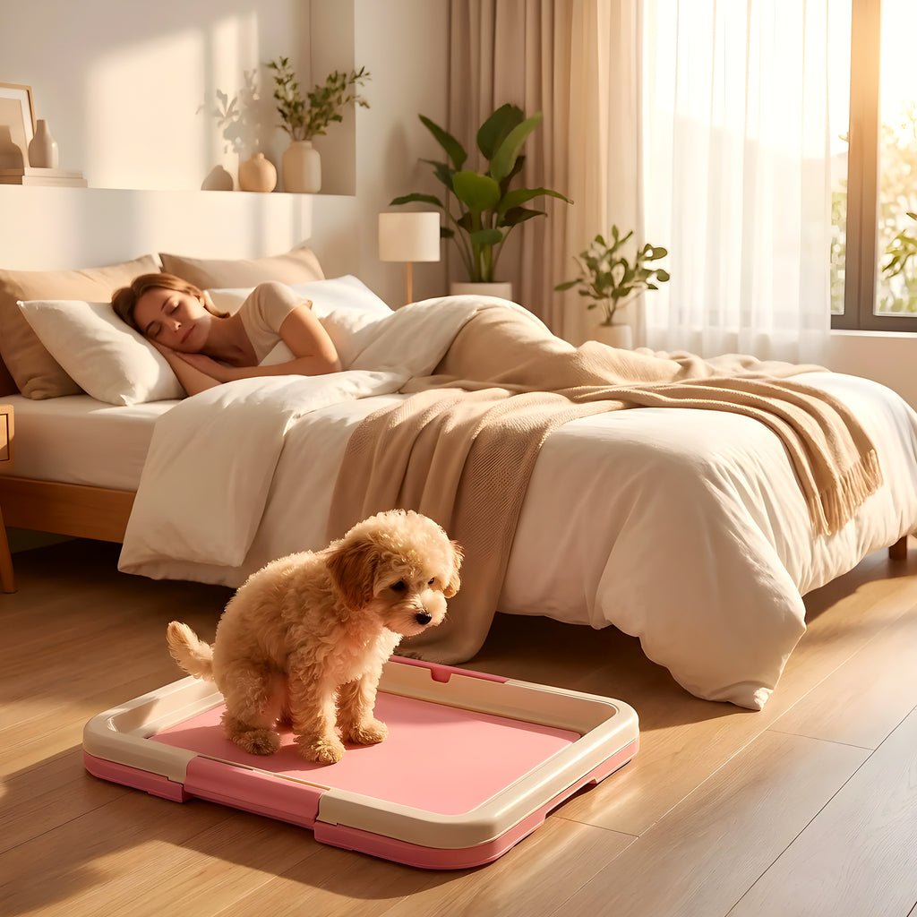Toilette éducative pour chiot, bleu ou rose