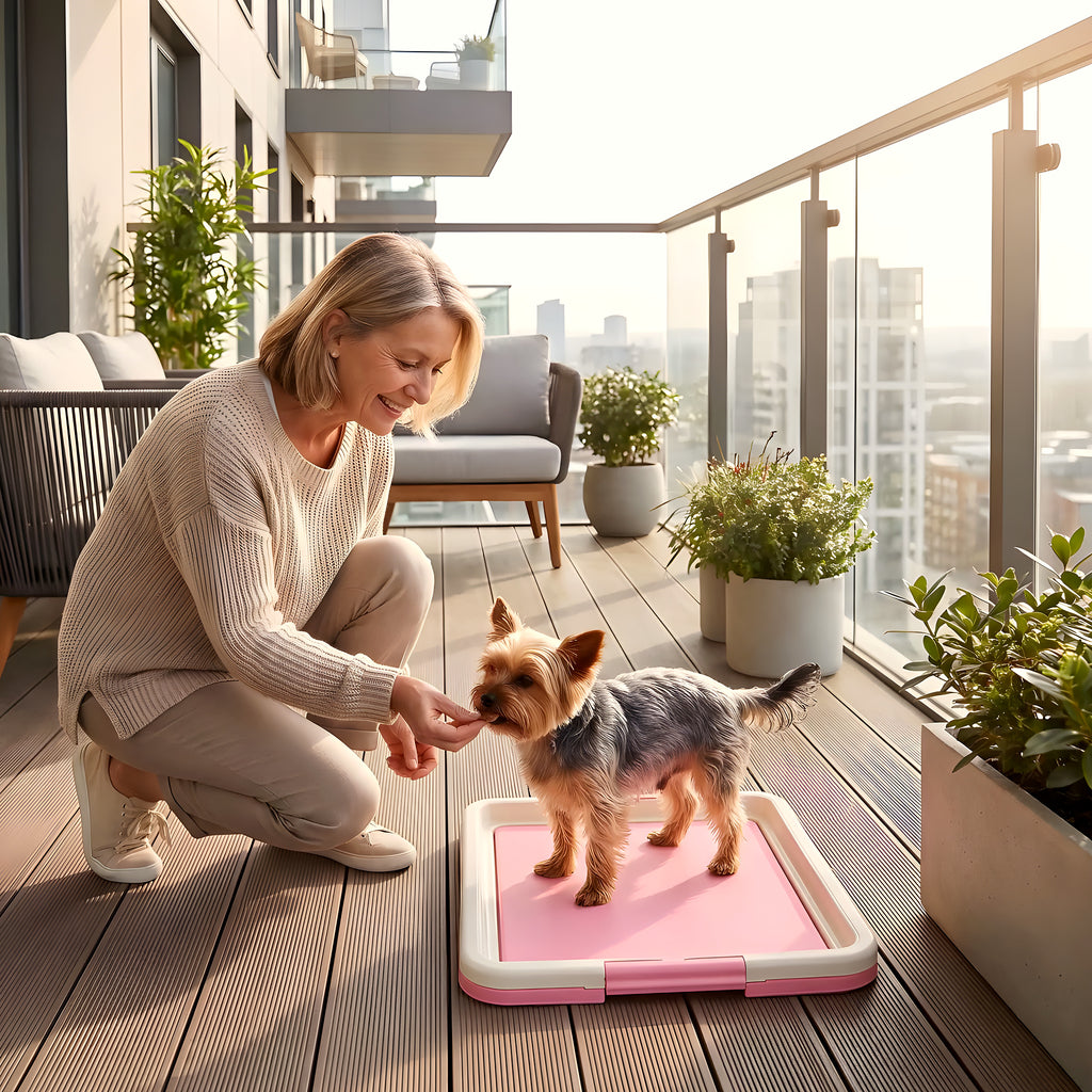 Toilette éducative pour chiot, bleu ou rose