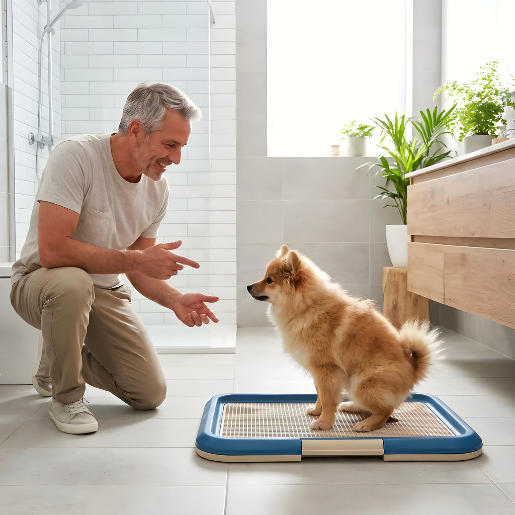 Toilette éducative pour chiot, bleu ou rose