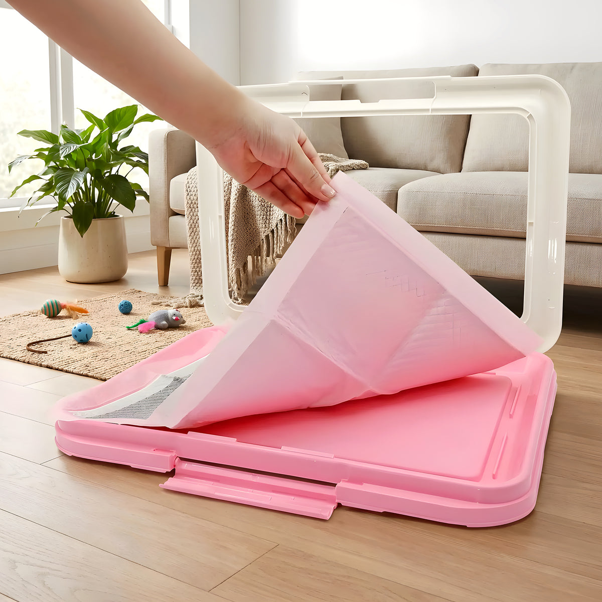 Toilette éducative pour chiot, bleu ou rose
