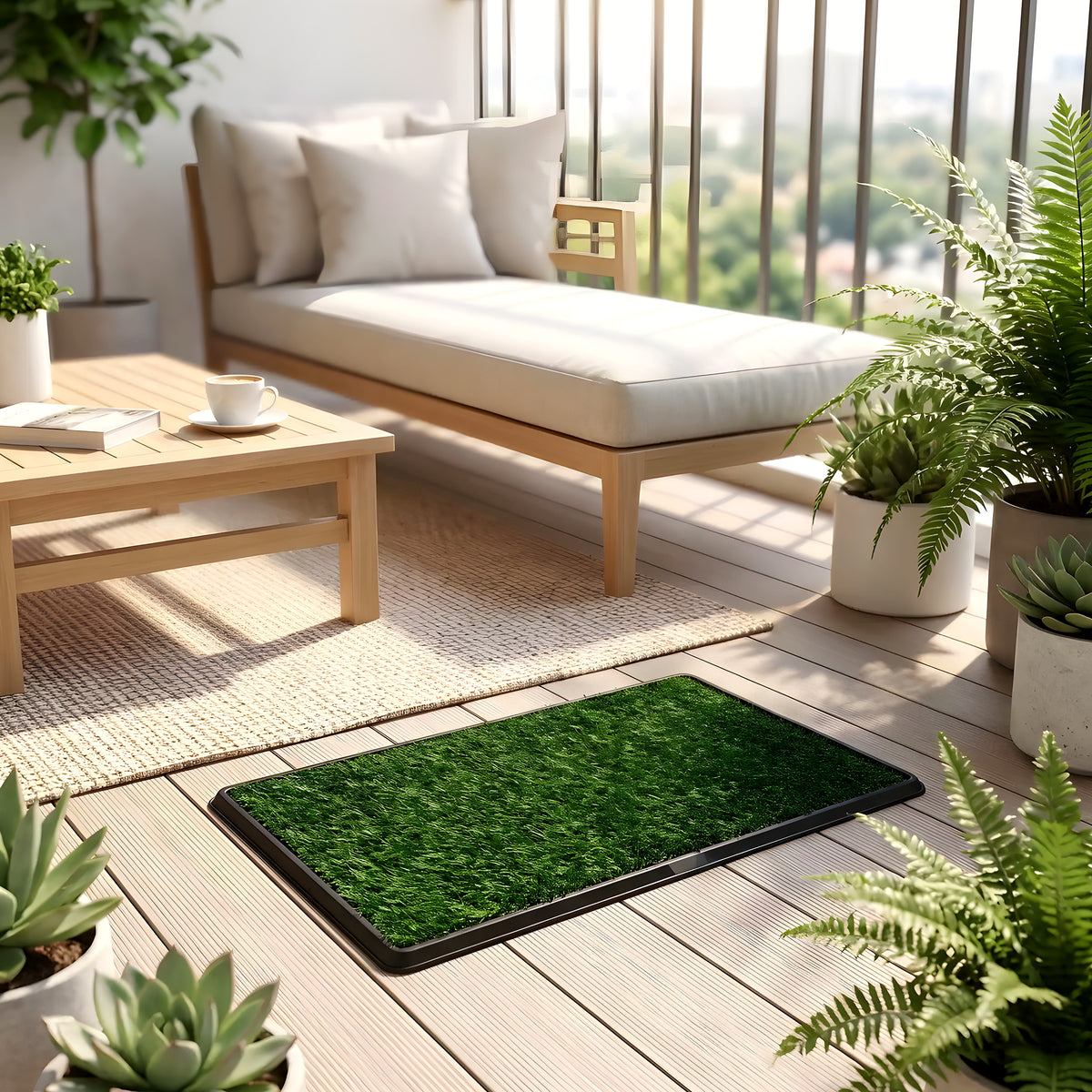 Toilette pour chien avec gazon synthétique 76 x 51 cm