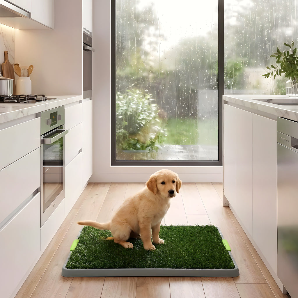 Toilettes pour petit chien avec 2 tapis gazon