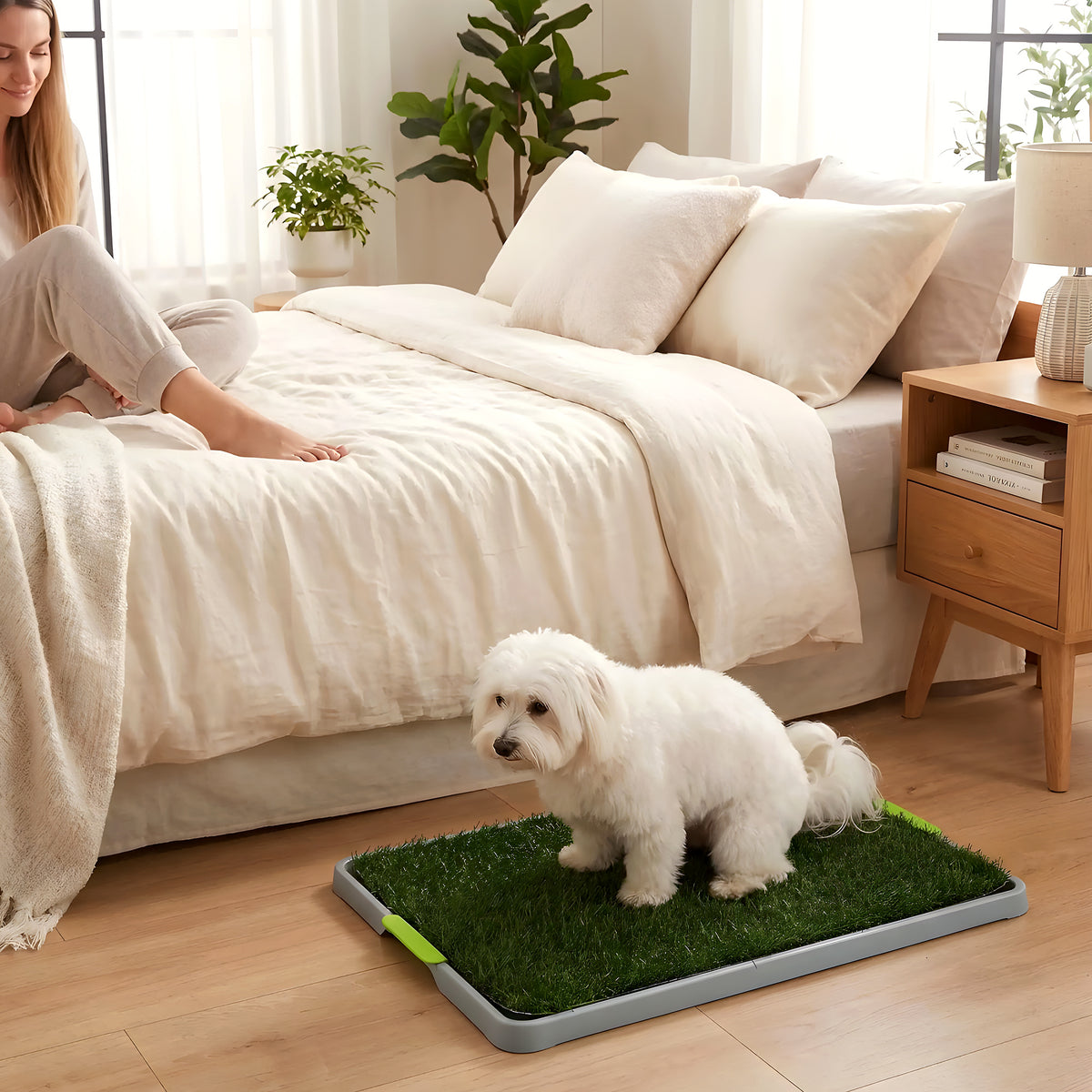 Toilettes pour petit chien avec 2 tapis gazon