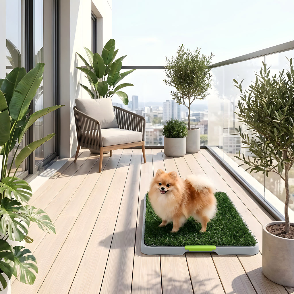 Toilettes pour petit chien avec 2 tapis gazon