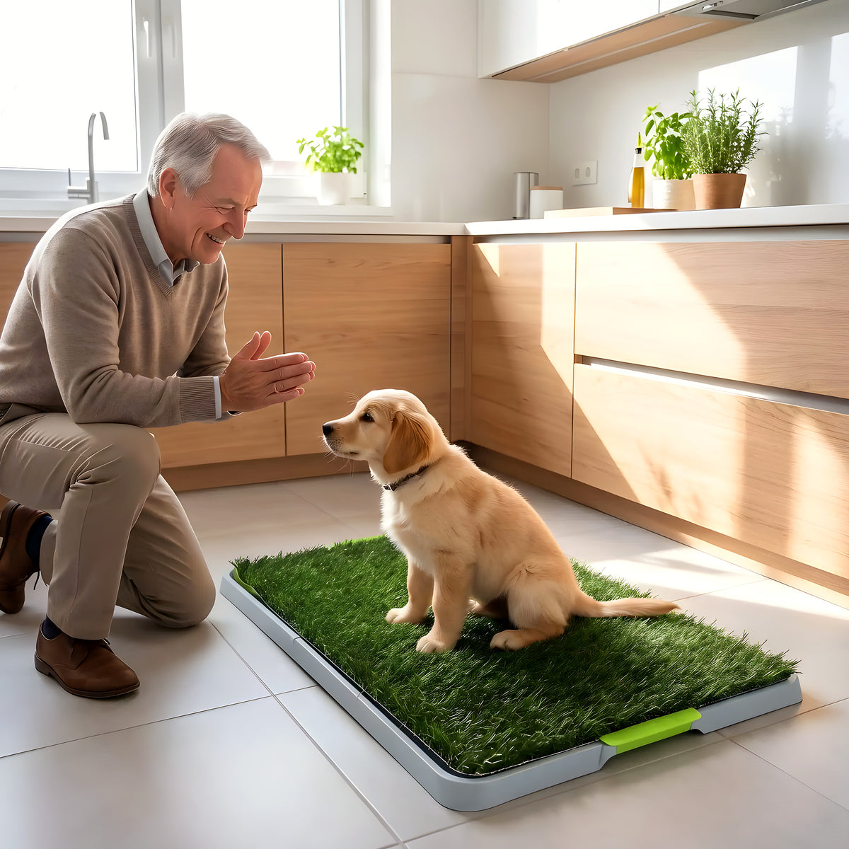 Toilettes pour petit chien avec 2 tapis gazon