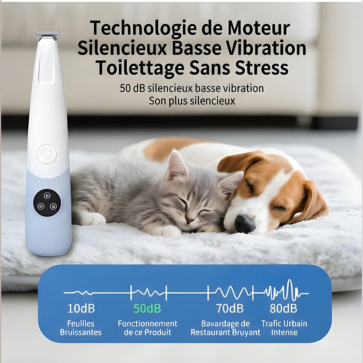 Tondeuse silencieuse pour chat